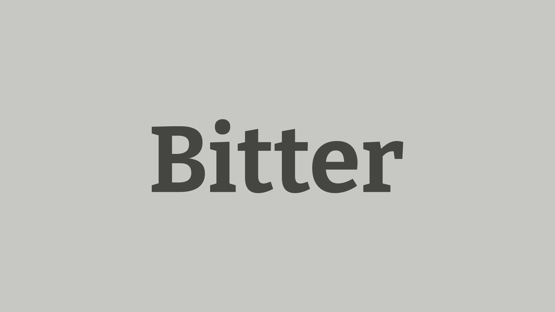 Bitter Font Alphabet