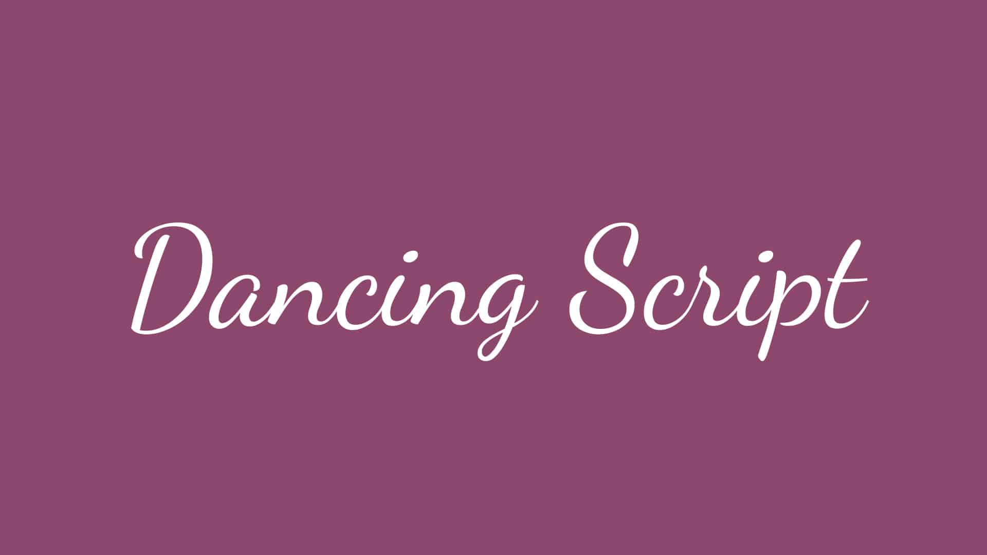 Free Font Friday - Dancing Script