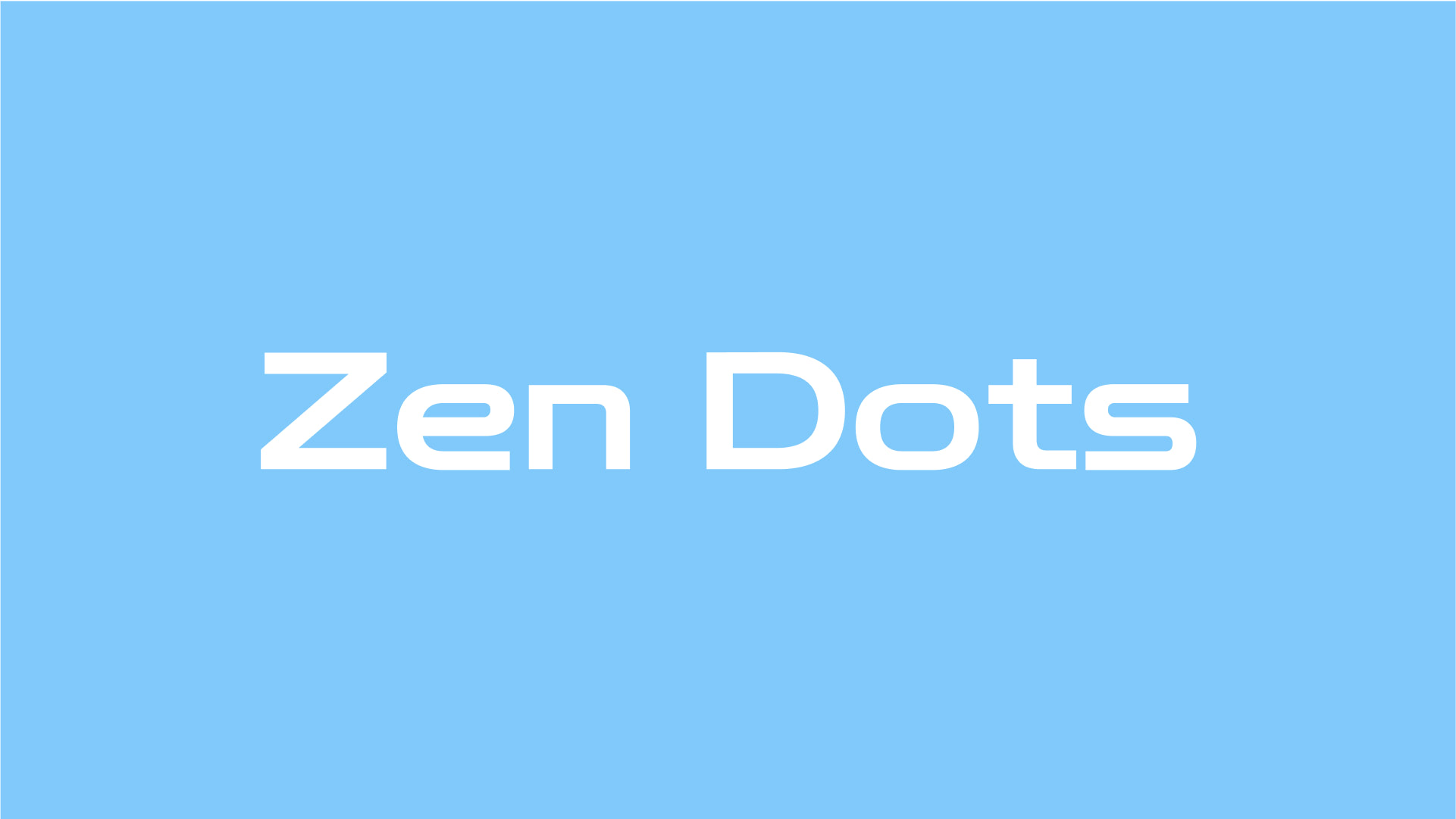 Free Font Friday Zen Dots